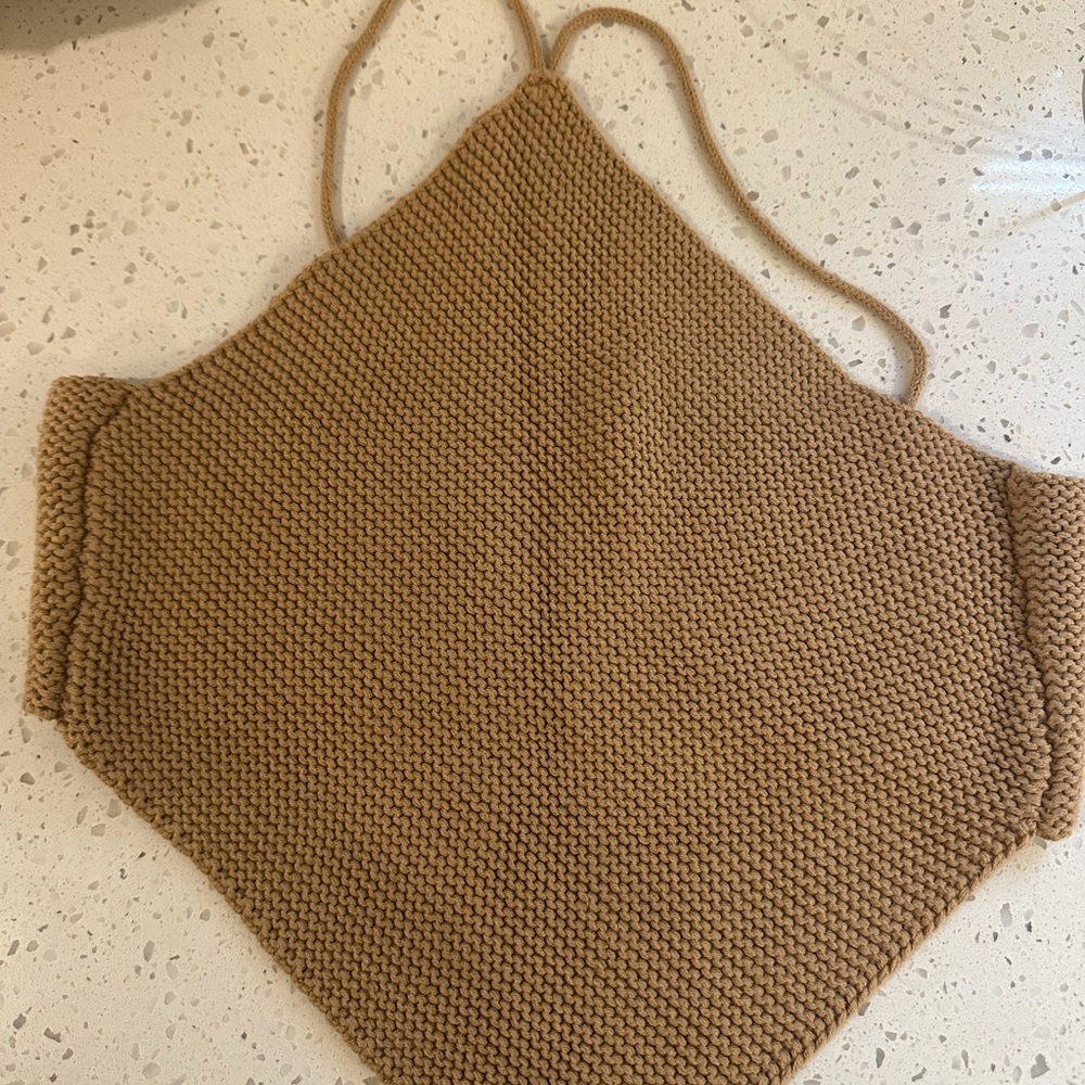 Brown Knit Halter Top